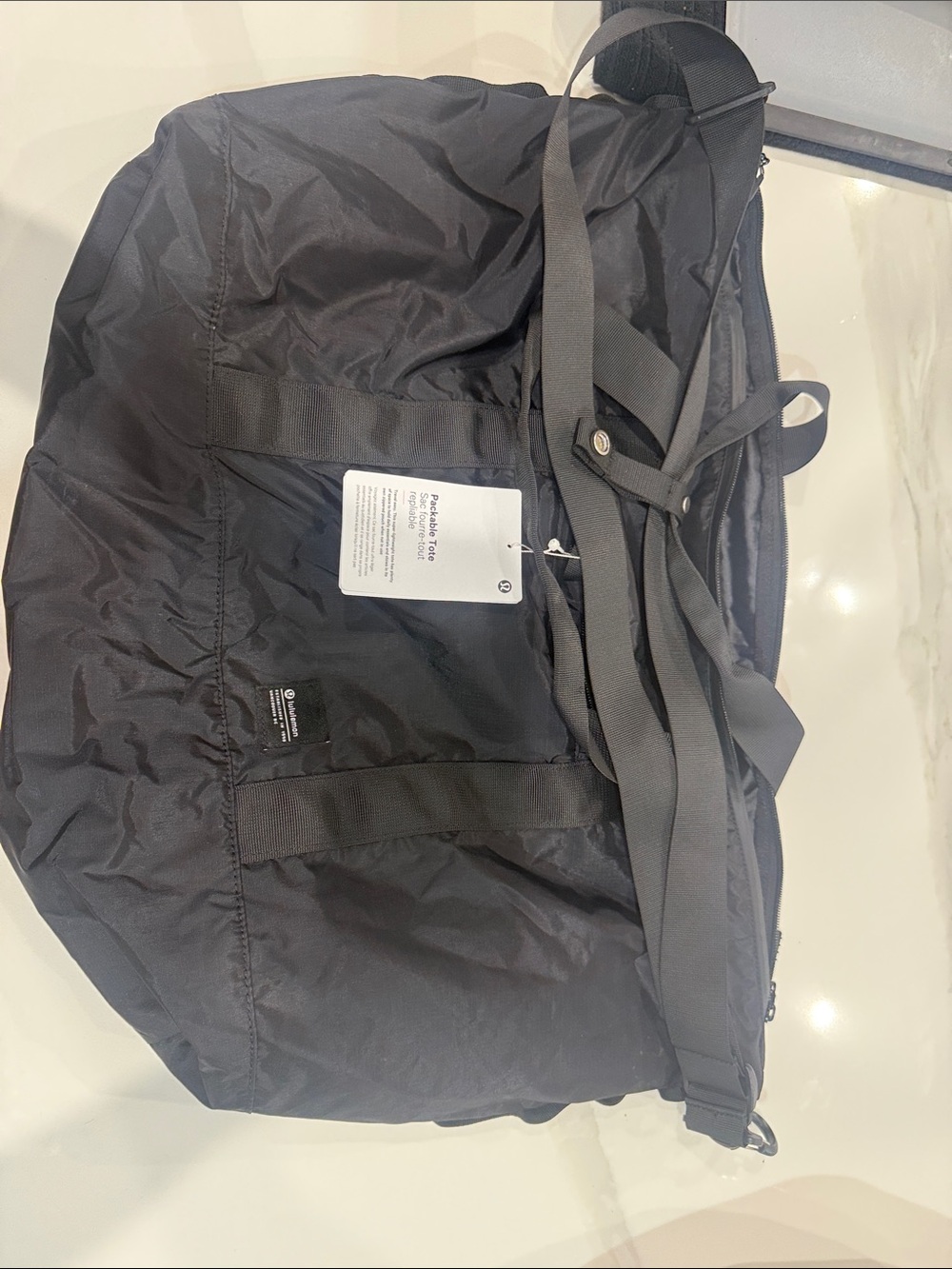 lululemon athletica Black packable totewith Shoulder Strap